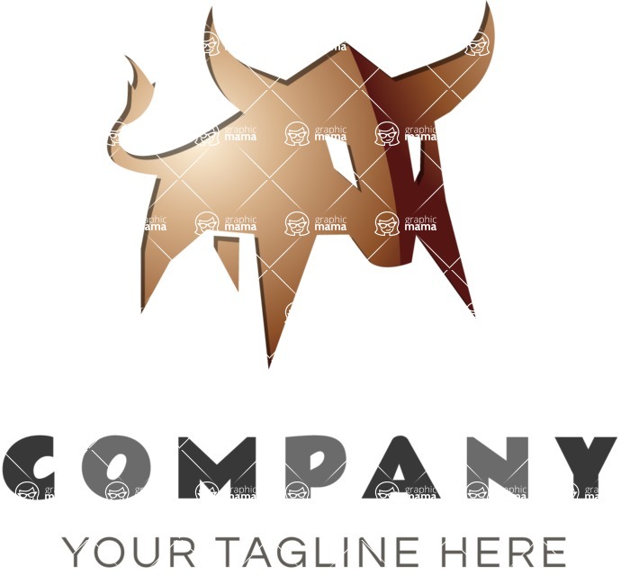 Business Logo Templates - vector graphics in a pack from GraphicMama - Modern Angry Bull Vector Logo Design